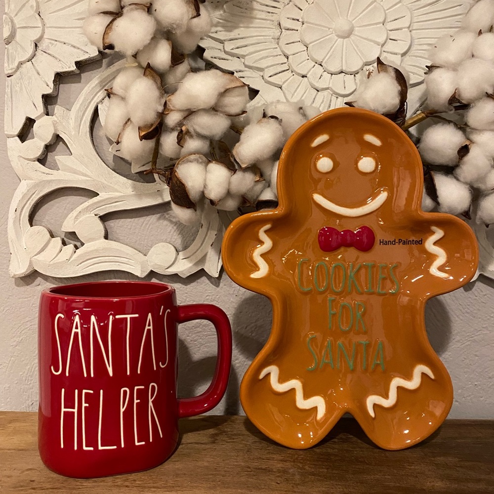 Santa’s Helper mug and Gingerbread boy plate
